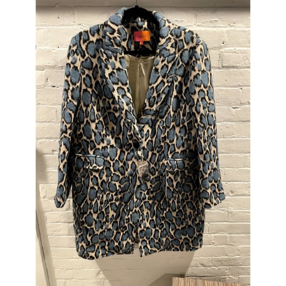 Women’s cheetah animal print wool coat in US 14 XL NWT
